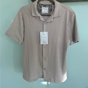 Men's Beige Short Sleeve Shirt